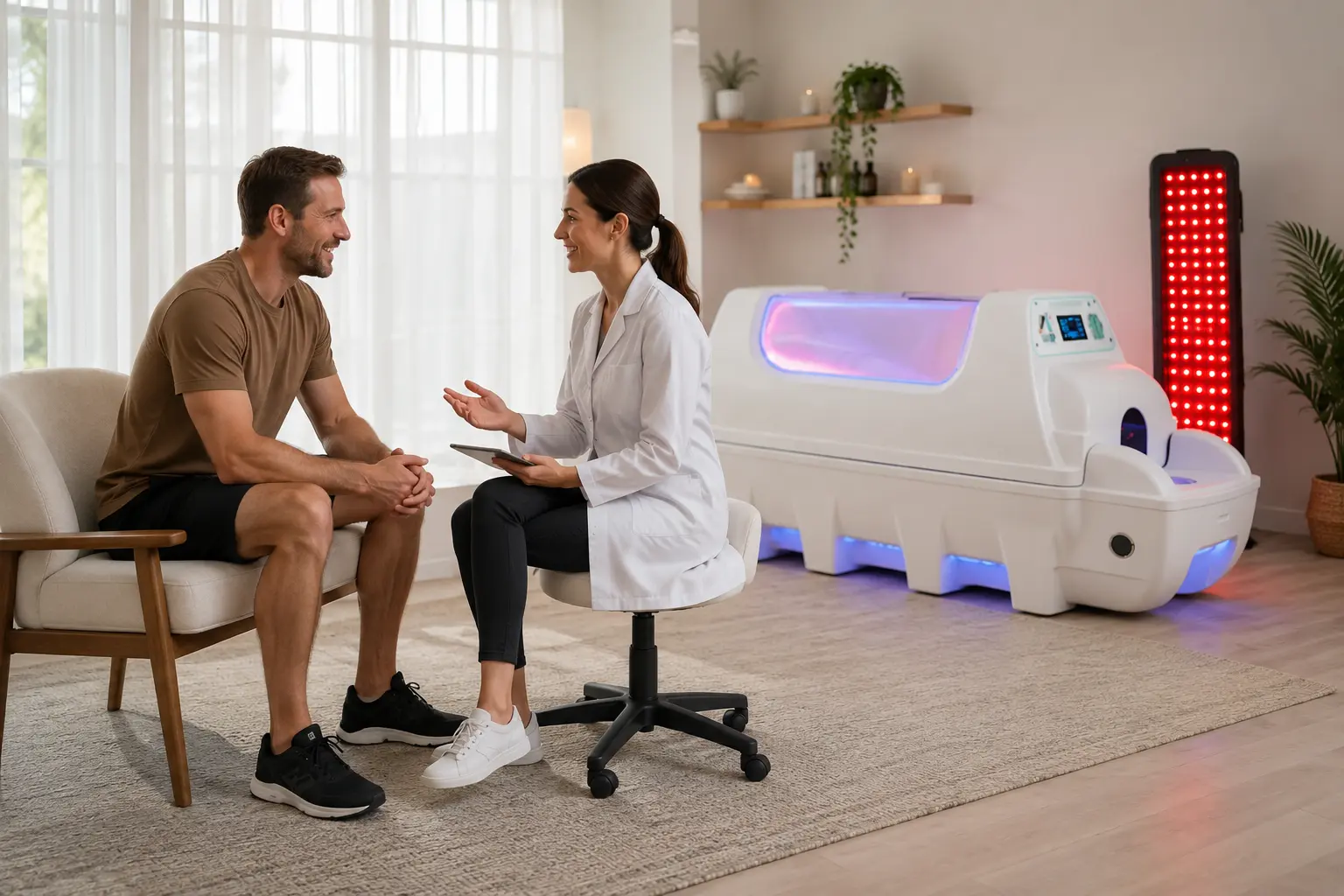 Healthcare discussion about a personal wellness routine